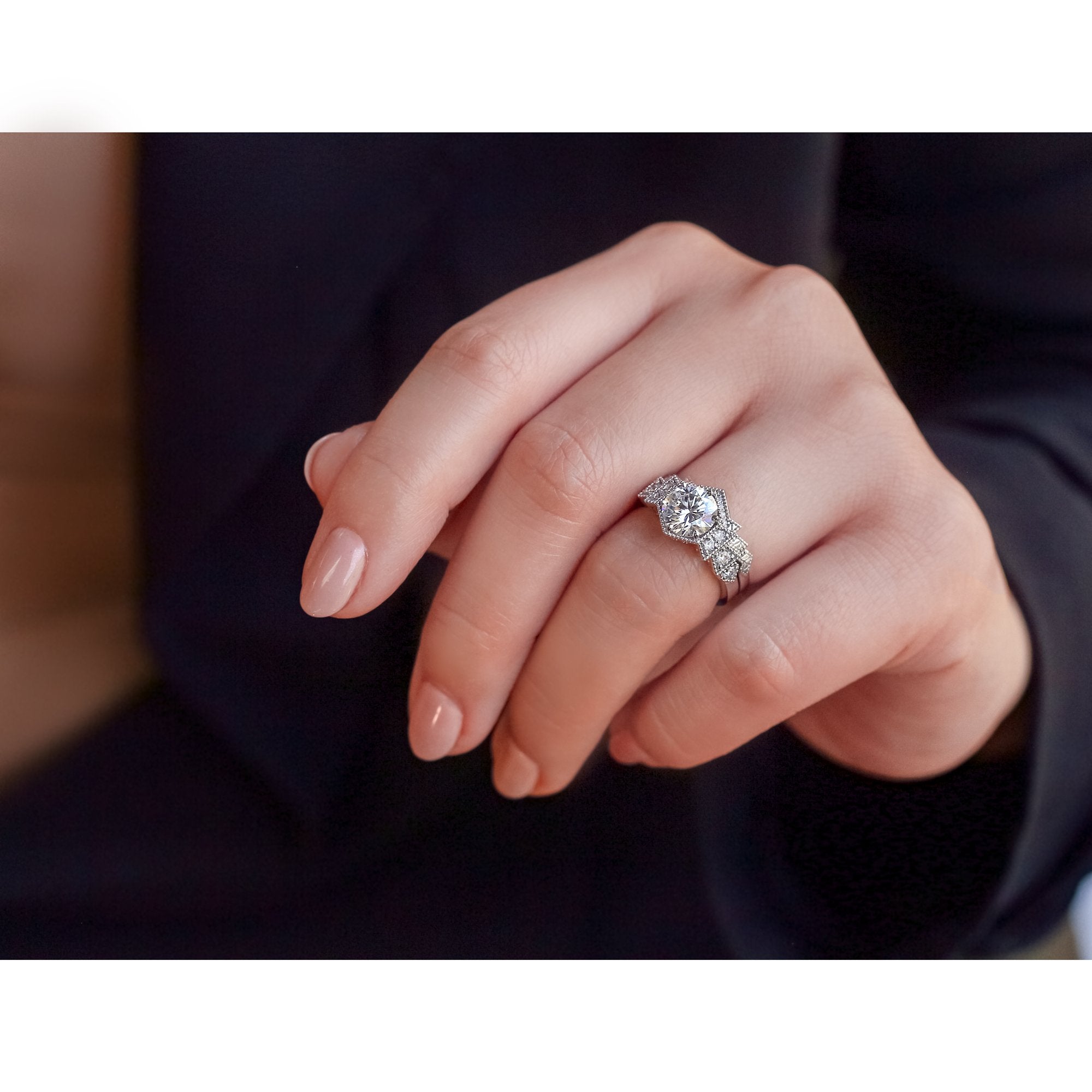 Kobelli Moissanite Wedding Ring Set