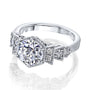 Kobelli Geometric Art Deco Moissanite Engagement Ring 
