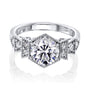 Kobelli Geometric Art Deco Moissanite Engagement Ring 