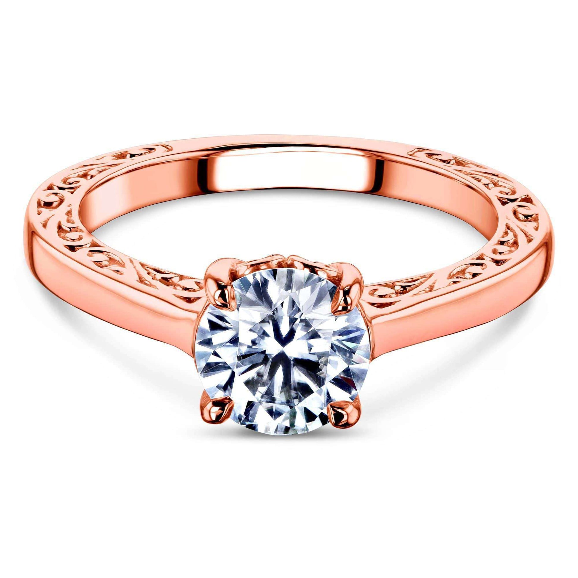Kobelli 1ct Forever One Moissanite Solitaire Filigree Ring
