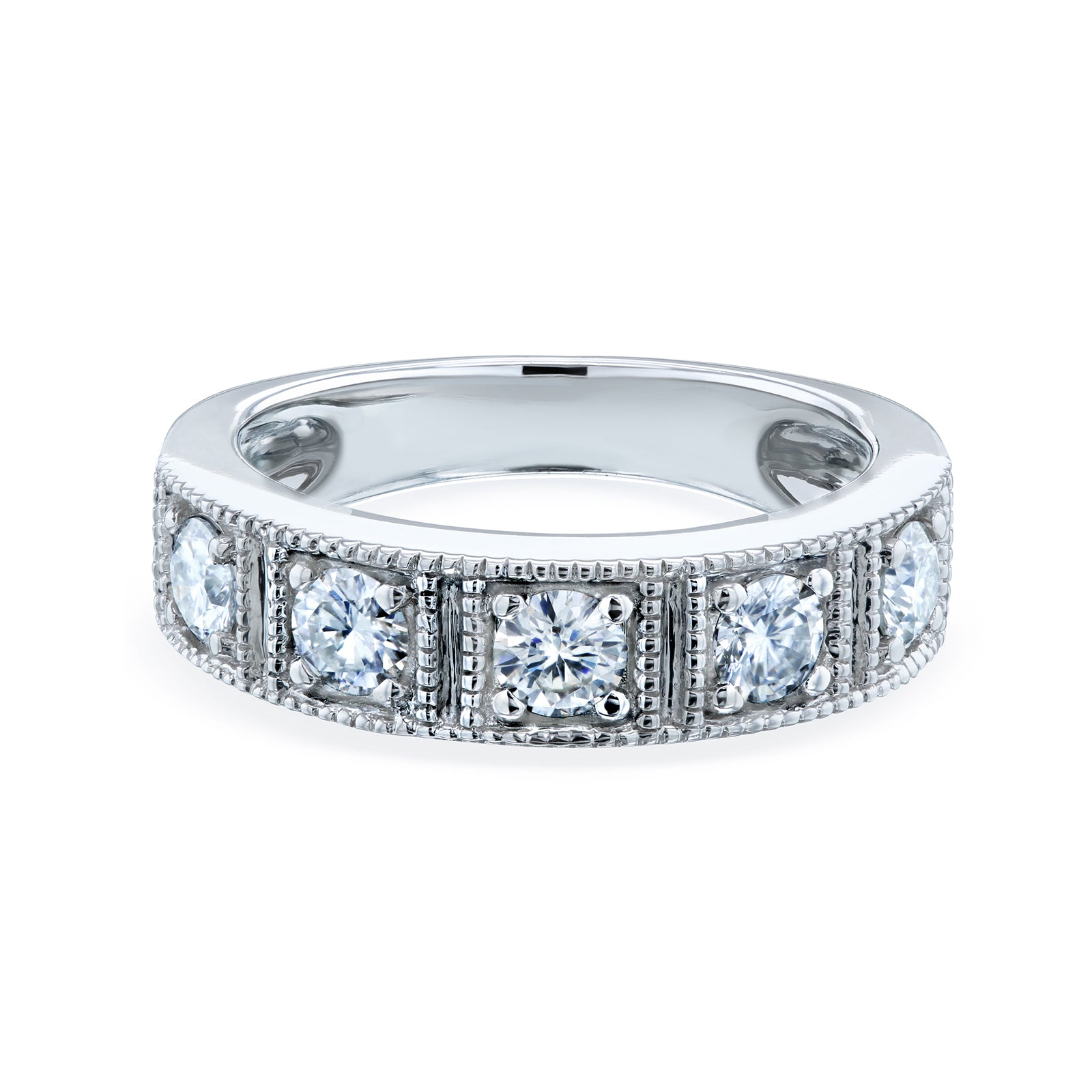 0.8 Carat Moissanite Vintage 5-Stone Ring
