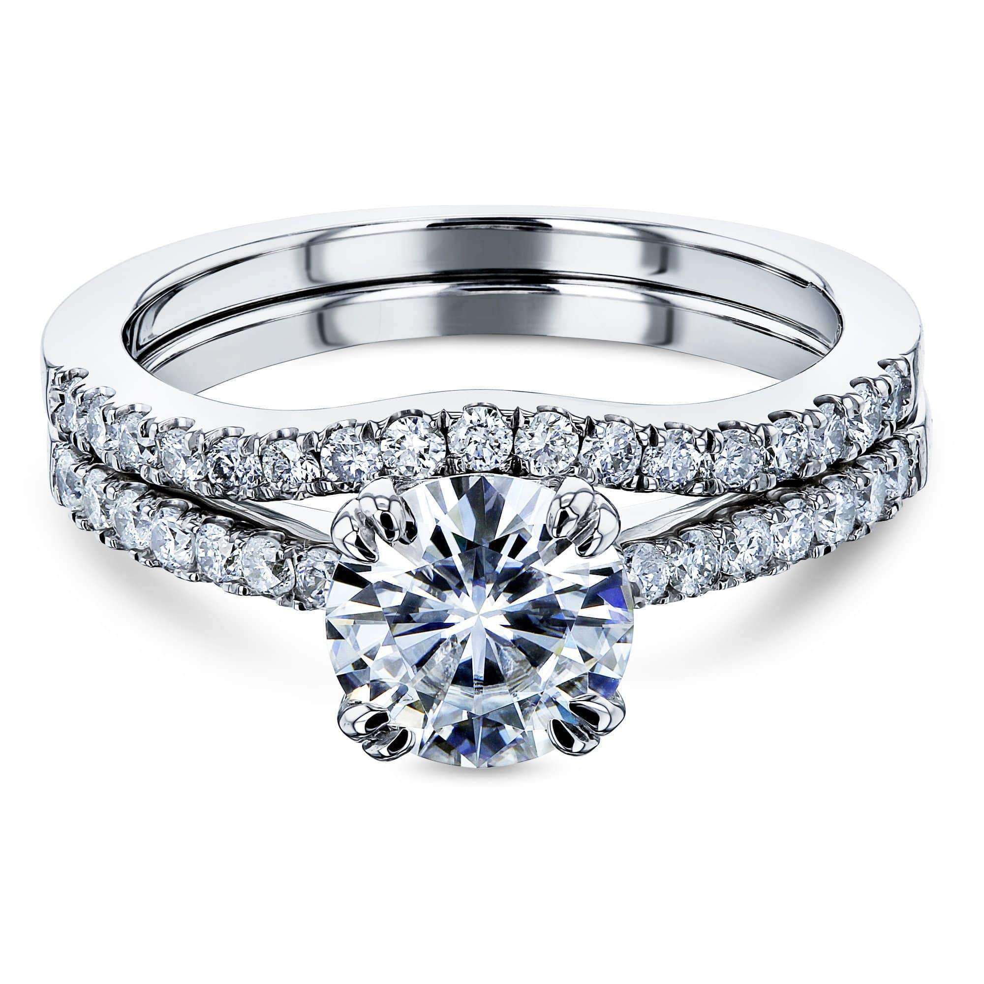 Kobelli Double-Prong 1ct Moissanite Tulip Head Bridal Set