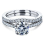 Kobelli Double-Prong 1ct Moissanite Tulip Head Bridal Set