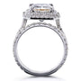 Kobelli 5 1/2 Carats Large Radiant Double Halo Moissanite and Diamond Rings