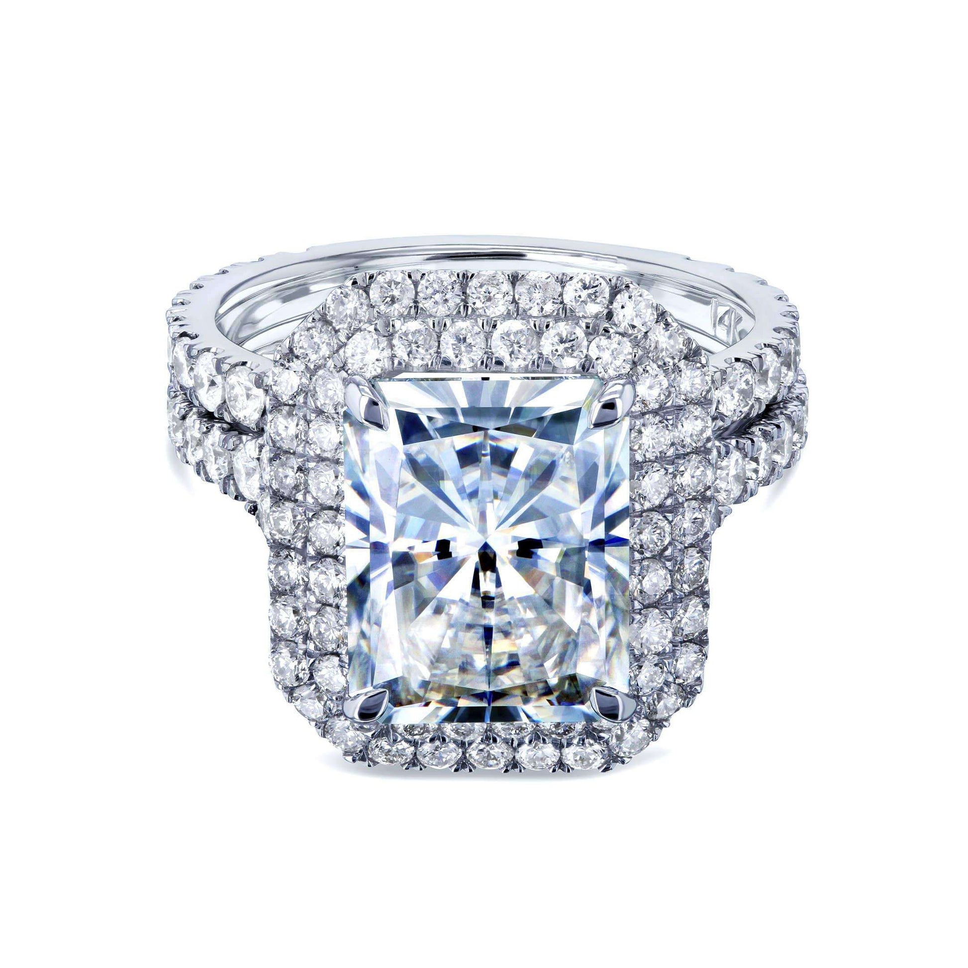 5.55 Carat Moissanite Radiant Vida Bridal Set