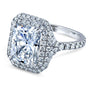 Kobelli Large Radiant Double Halo Moissanite and Diamond Ring