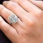 Kobelli Large Radiant Double Halo Moissanite and Diamond Ring