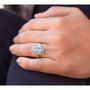 Kobelli Large Radiant Double Halo Moissanite and Diamond Ring
