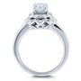 Kobelli Oval Moissanite and Diamond Halo Floral Vintage Engagement Ring 1 1/6 CTW 14k White Gold (HI/VS, GH/I)