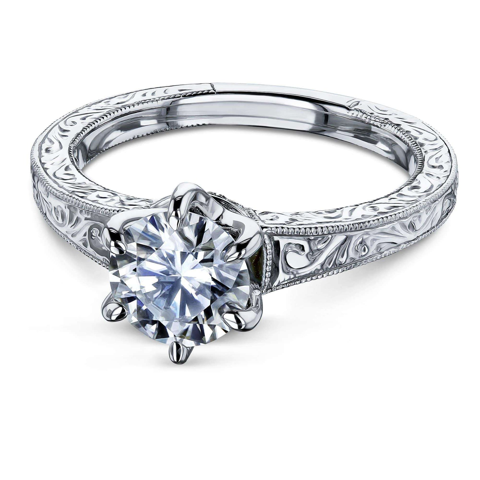 Kobelli Vintage 6-Prong 1 Carat Solitaire Moissanite Ring - Multiple Gold Options MZ62514R-E/4.5W