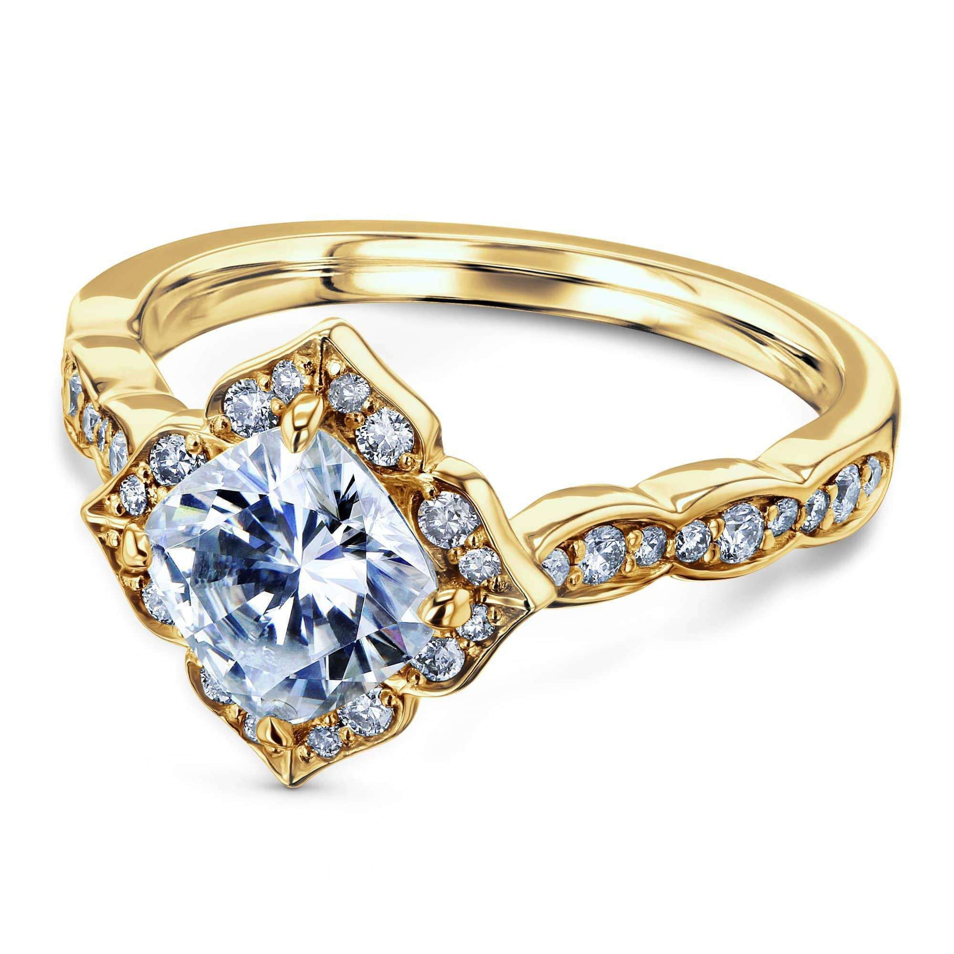 Kobelli Forever One Cushion Moissanite Floral Halo Ring (1 1/3 CTW) MZFO62515CU-E/4.5Y