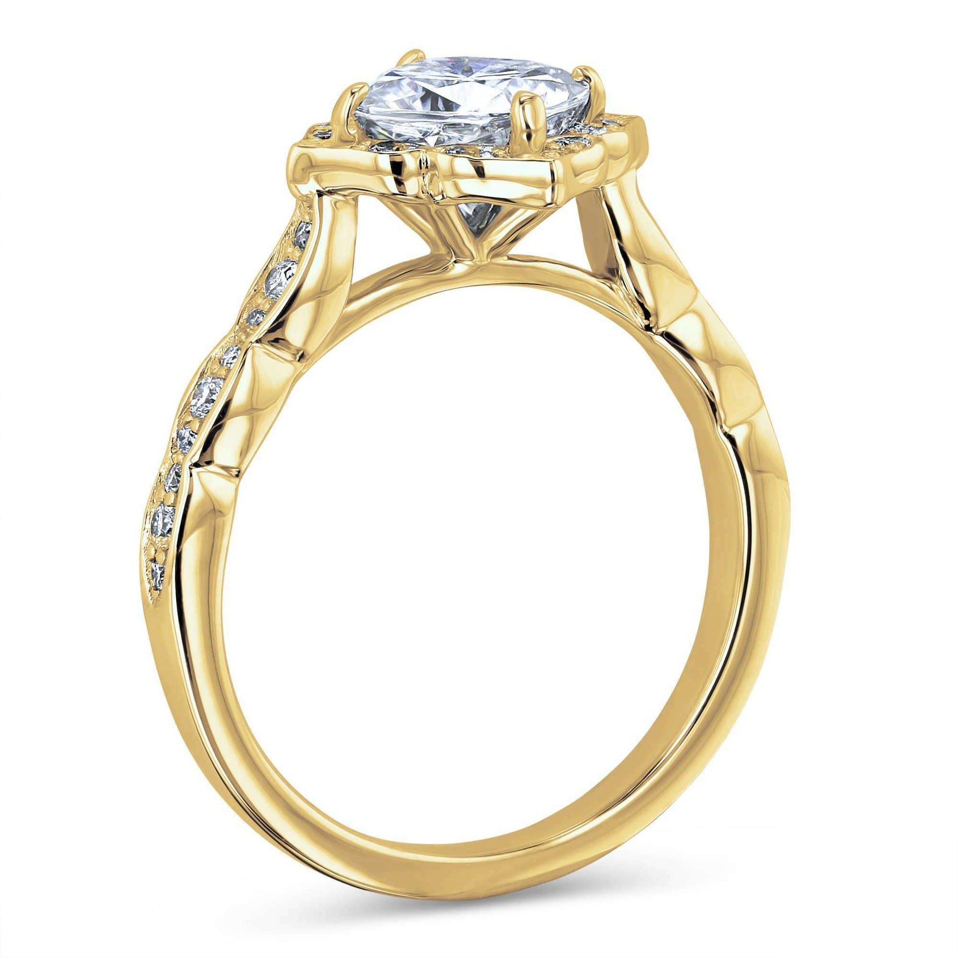 Kobelli Forever One Cushion Moissanite Floral Halo Ring (1 1/3 CTW)