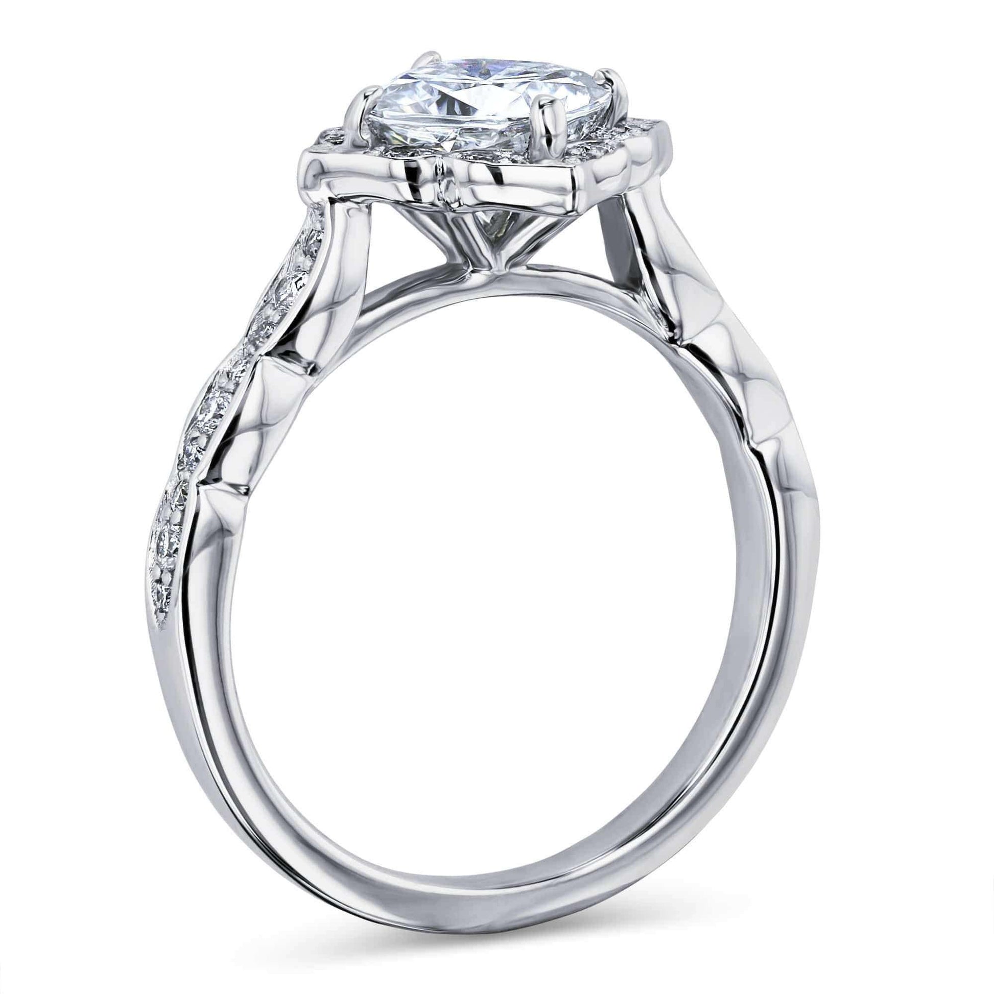 Kobelli Forever One Cushion Moissanite Floral Halo Ring (1 1/3 CTW)