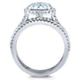 Kobelli Round Brilliant Moissanite and Diamond Halo 3-Piece Bridal Rings Set 2 1/2 CTW 14k White Gold