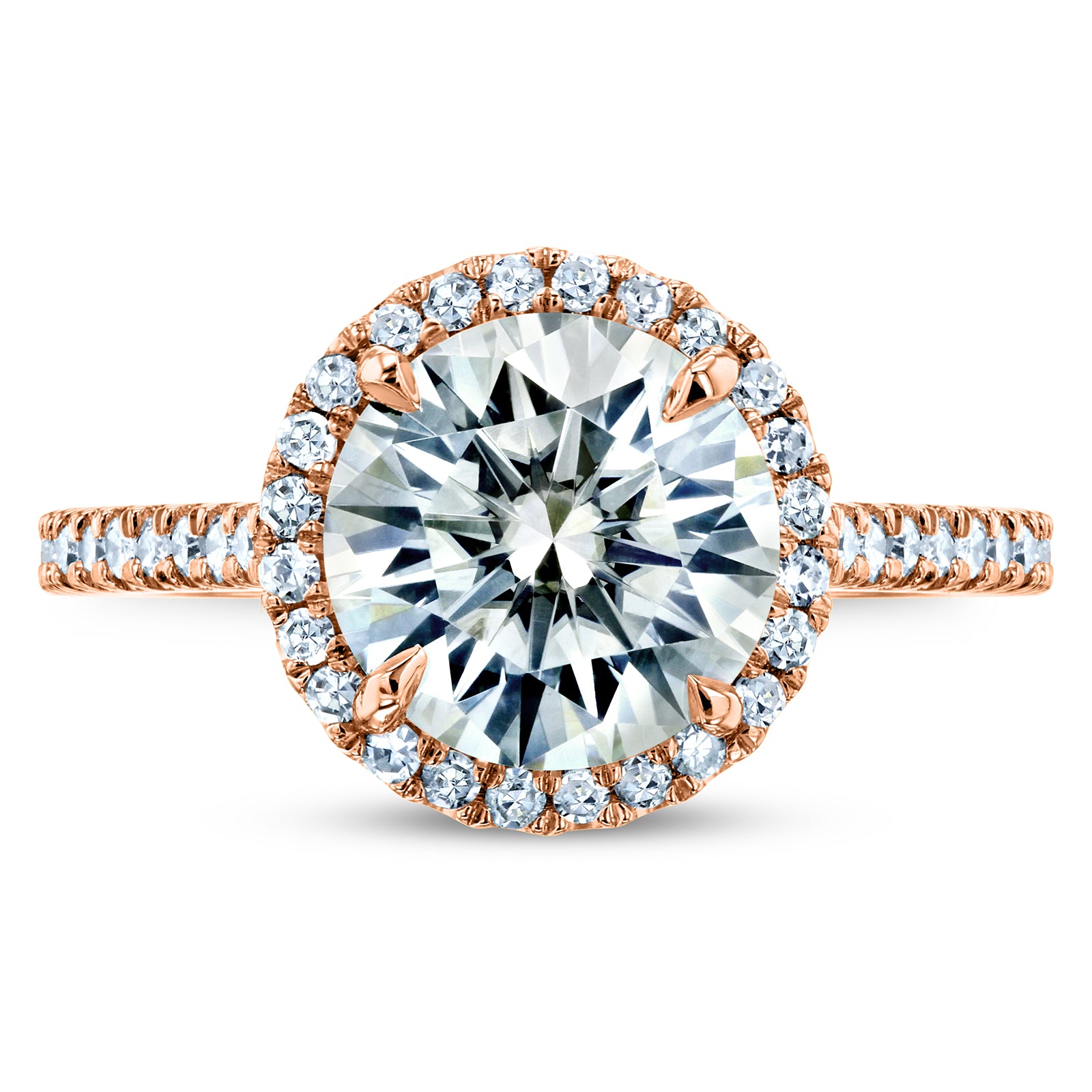 2.2 Carat Moissanite Round Capri Ring