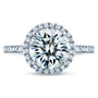Kobelli Round Brilliant Kobelli Moissanite and Diamond Halo Engagement Ring 2 1/6 CTW 14k White Gold