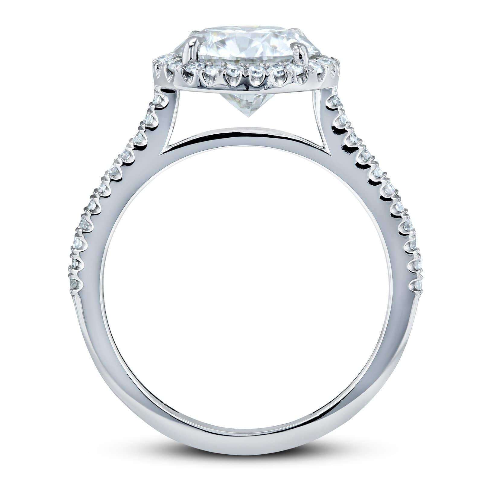 Round Brilliant Kobelli Moissanite And Diamond Halo Engagement Ring 2