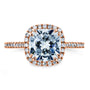 Kobelli Cushion Moissanite and Diamond Halo Engagement Ring 2 1/4 CTW 14k White Gold