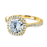Forever one pude moissanite halo ring 2 1/4 ctw