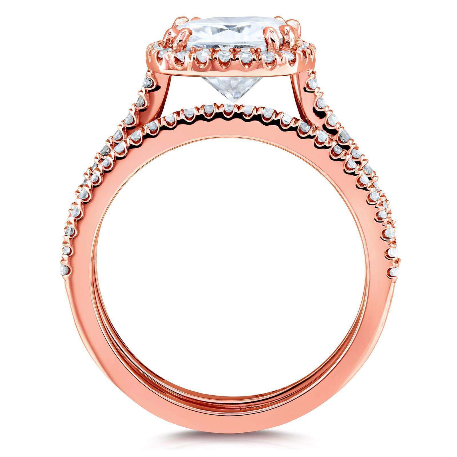 engagement ring and wedding band stacked together (rings do not come soldered)