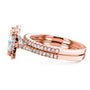 raised cathedral setting in rose gold