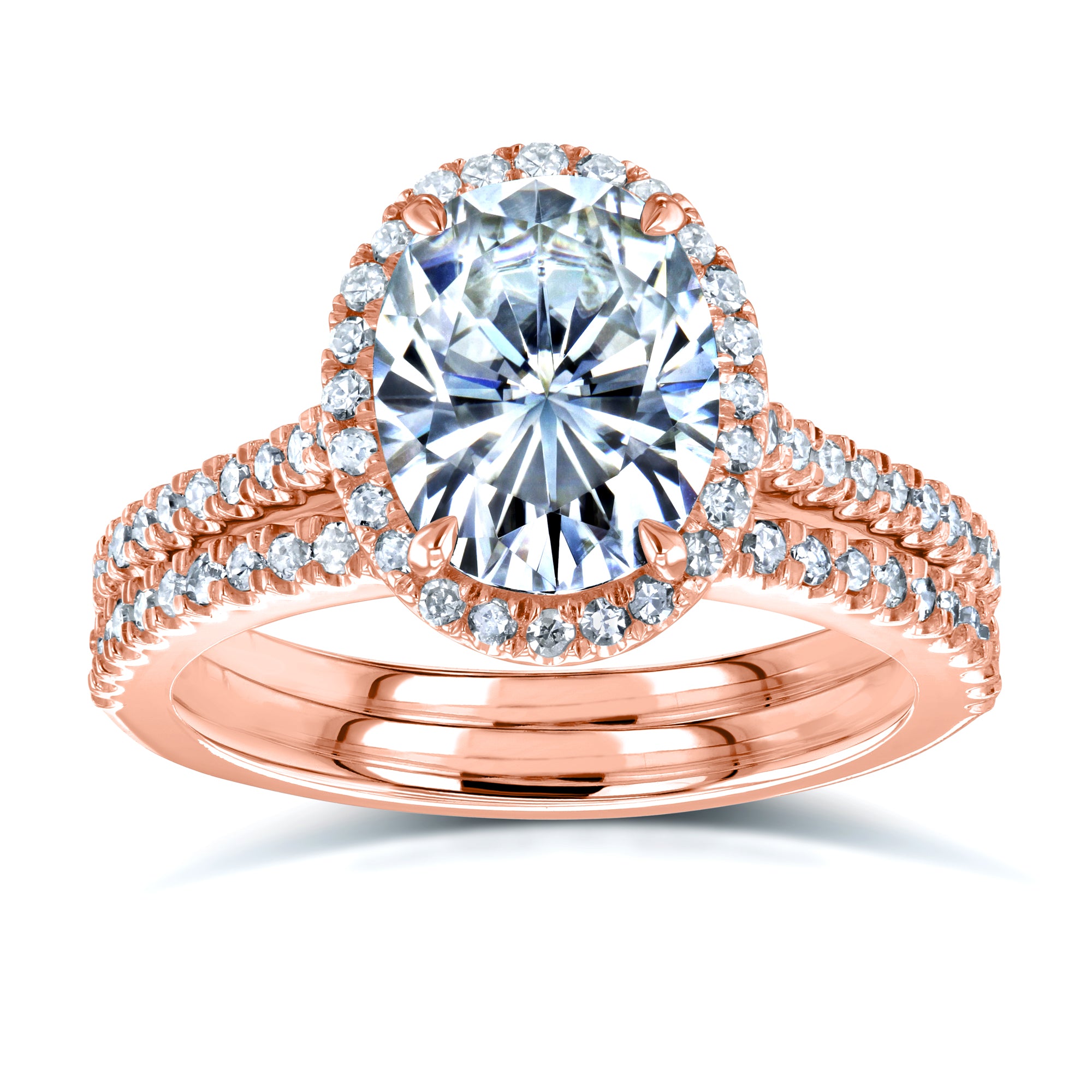 2.37 Carat Moissanite Oval Capri Bridal Set