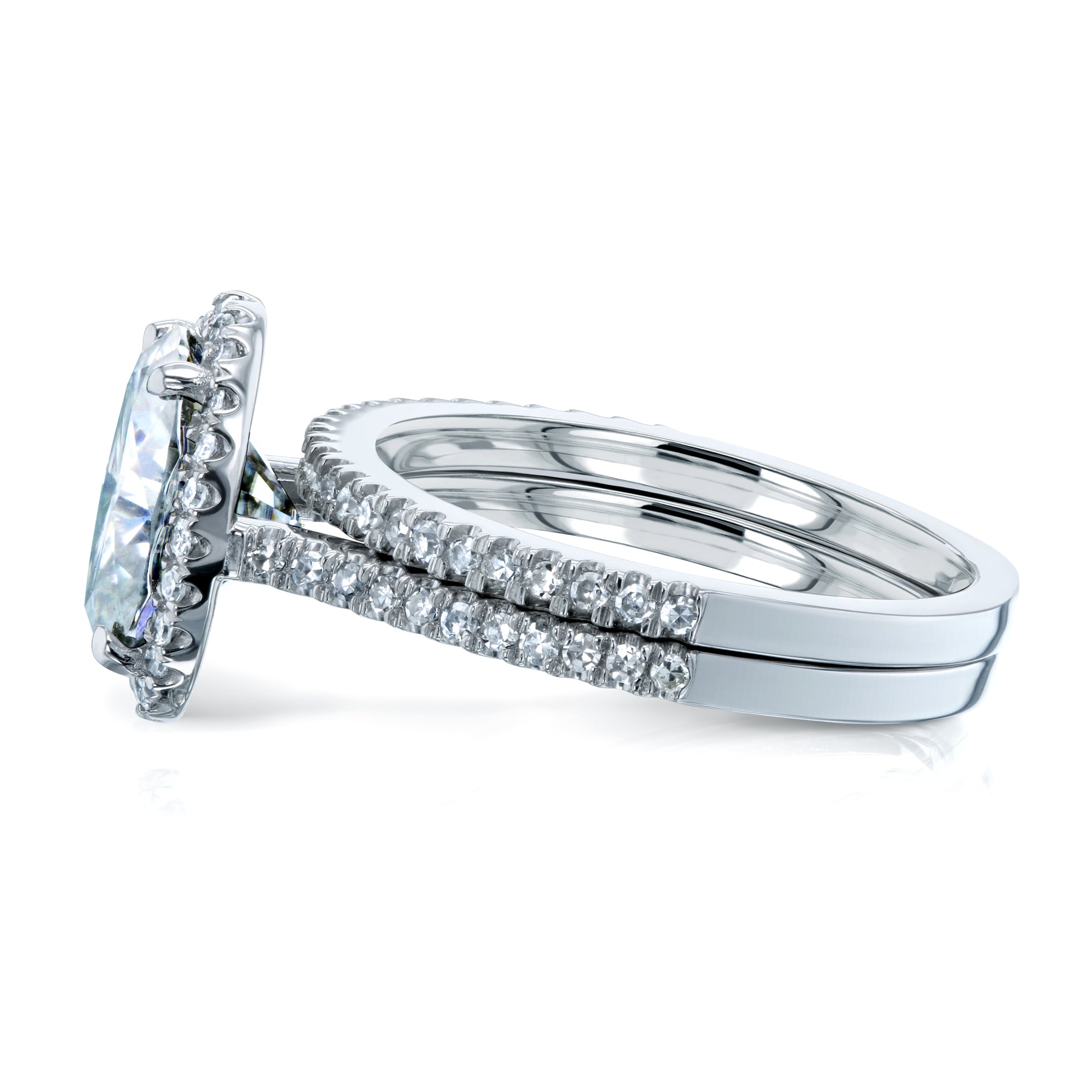 2.37 Carat Moissanite Oval Capri Bridal Set