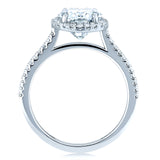 Kobelli Oval Moissanite and Diamond Halo Engagement Ring 2 1/4 CTW 14k Gold