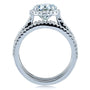 Kobelli Oval Moissanite and Diamond Halo 3-Piece Bridal Rings Set 2 1/2 CTW 14k White Gold