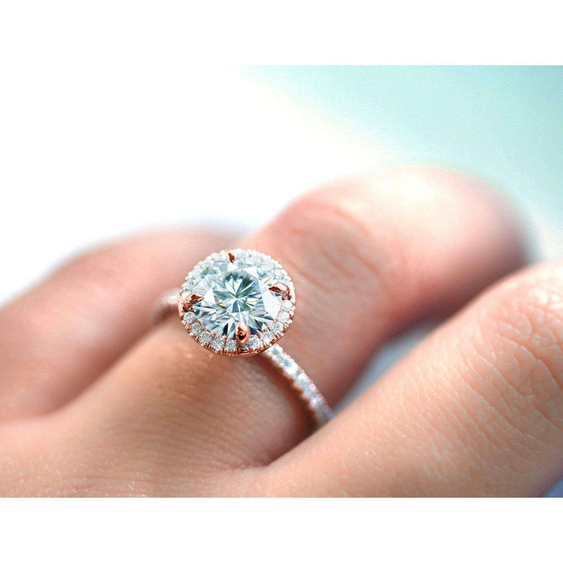 Kobelli 1 7/8ct Round Forever One Moissanite Floating Halo Ring