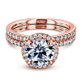 Kobelli 2 1/5 CTW Round Forever One Moissanite Floating Halo Bridal Set MZFO62520R-ED/4.5R