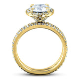 Kobelli 2 1/5 CTW Round Forever One Moissanite Floating Halo Bridal Set