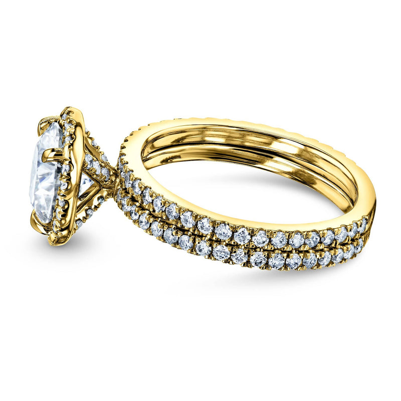 Kobelli 2 1/5 CTW Round Moissanite and Diamond Floating Halo Bridal Set