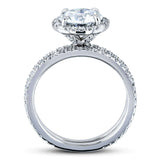 Kobelli 2 1/5 CTW Round Forever One Moissanite Floating Halo Bridal Set