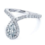 Kobelli Pear Drop Diamond V-Shape Ring