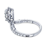 Kobelli Pear Drop Diamond V-Shape Ring