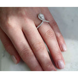 Kobelli päron droppe diamant v-form ring
