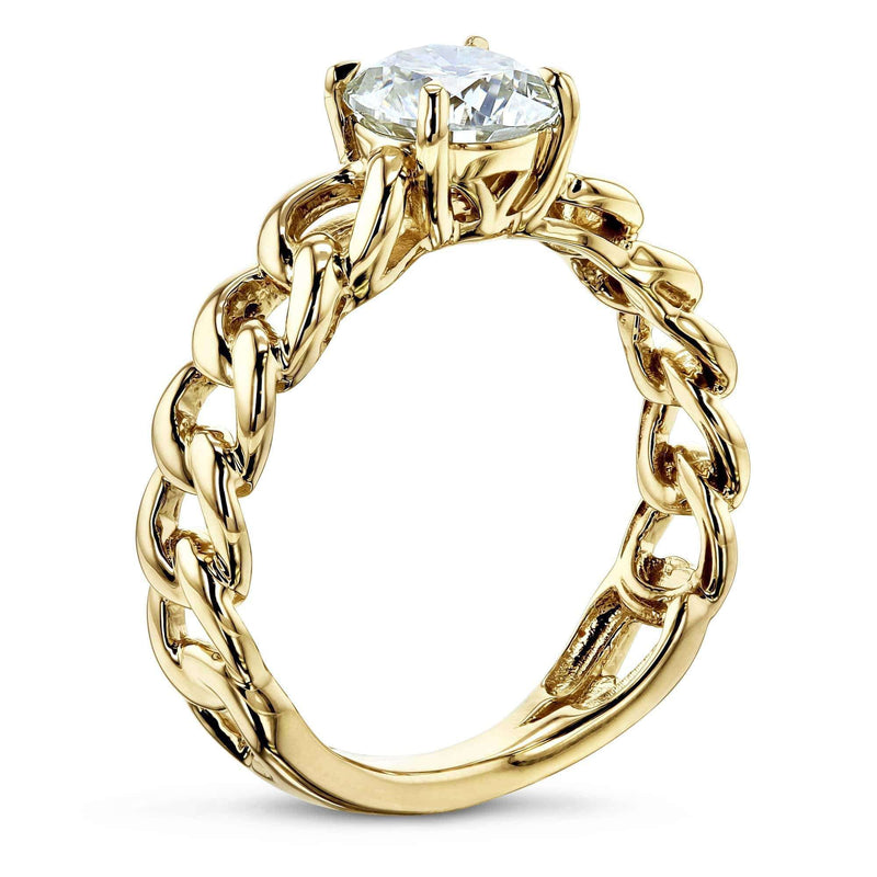 Kobelli Gold Chain Links 8mm Moissanite Ring