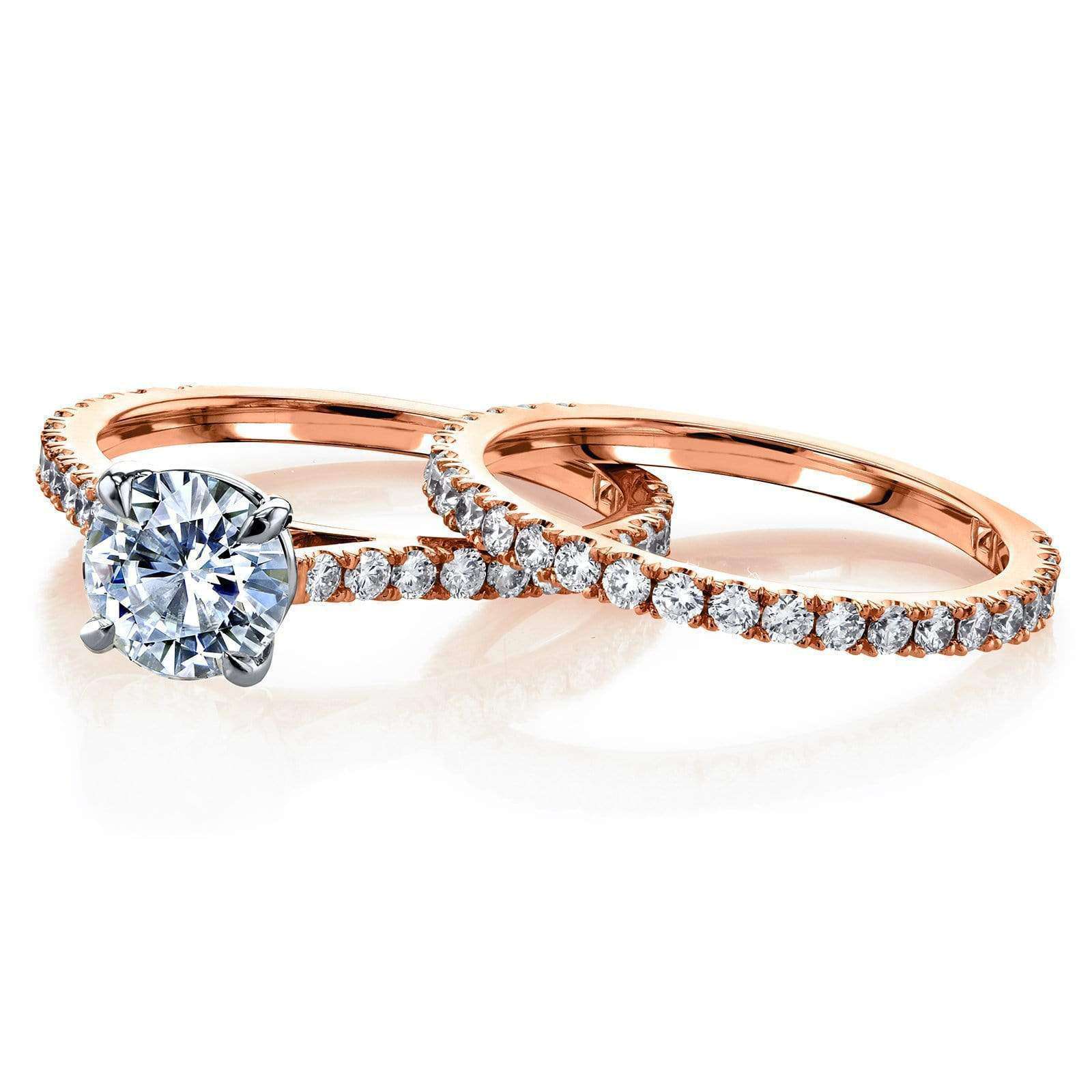 Kobelli 1ct Forever One Moissanite Peg Cathedral Gold Bridal Set MZFO62640R-1ED/4.5R