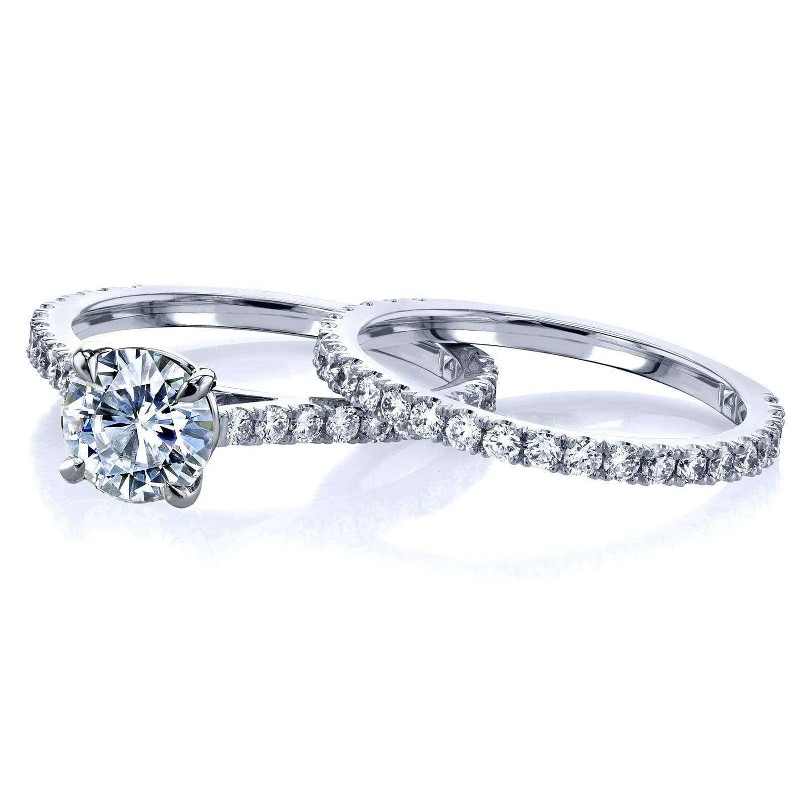 Kobelli 1ct Forever One Moissanite Peg Cathedral Gold Bridal Set MZFO62640R-1ED/4.5W