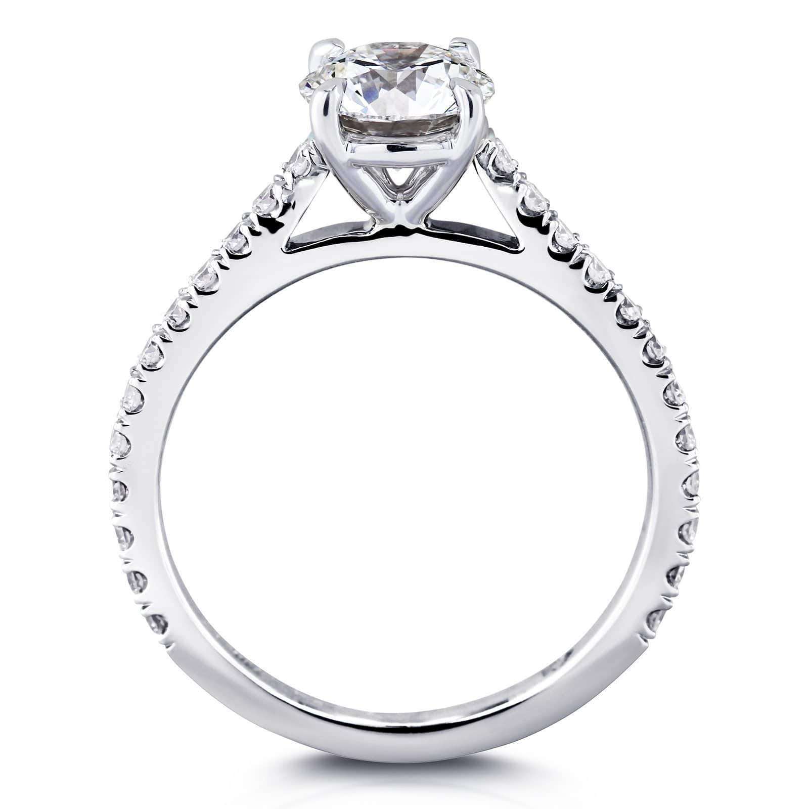 Kobelli 1ct Forever One Moissanite Peg Cathedral Gold Bridal Set