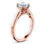 Kobelli 1ct Cushion Forever One Moissanite Solitaire W-Prong Ring