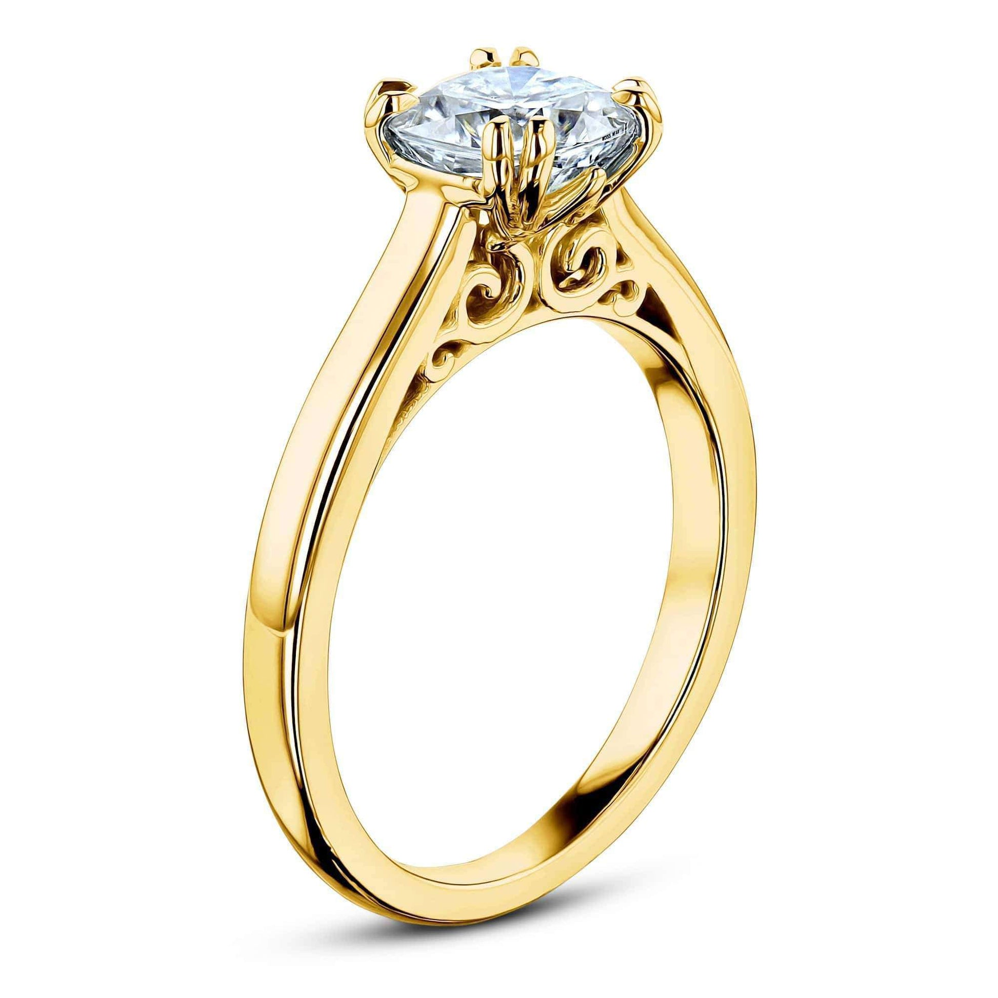 Kobelli 1ct Cushion Forever One Moissanite Solitaire W-Prong Ring
