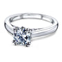 Kobelli 1ct Cushion Forever One Moissanite Solitaire W-Prong Ring