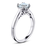 Kobelli 1ct Cushion Forever One Moissanite Solitaire W-Prong Ring