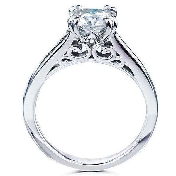 Kobelli 1ct Round Forever One Moissanite Solitaire W-Prong Ring