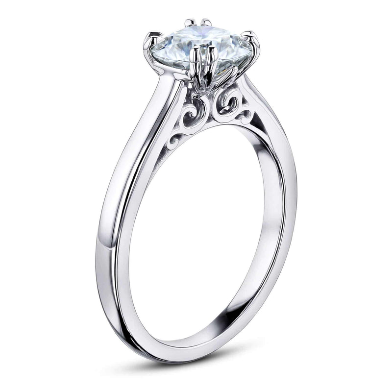 Kobelli 1ct Round Moissanite Solitaire W-Prong Ring