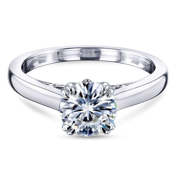 Kobelli 1ct Round Forever One Moissanite Solitaire W-Prong Ring MZFO62642R-1E/4.5W