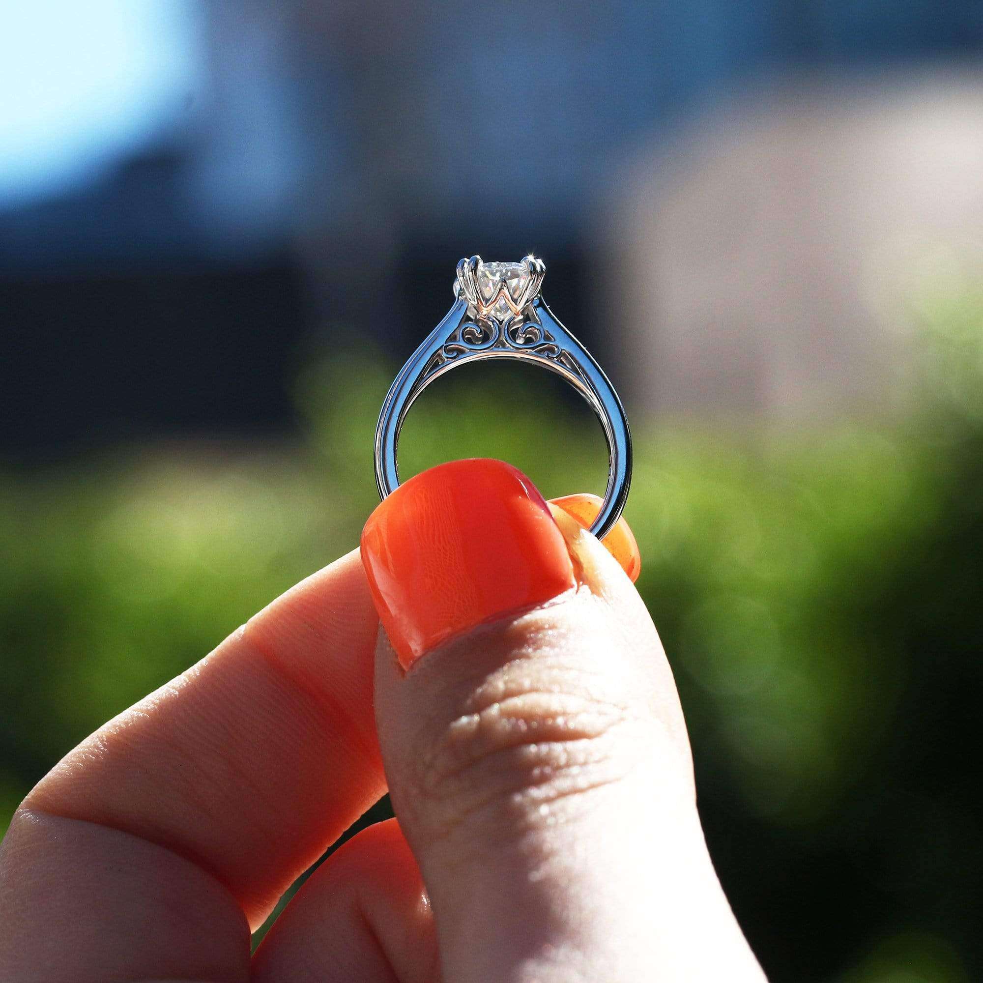 Kobelli 1ct Round Moissanite Solitaire W-Prong Ring