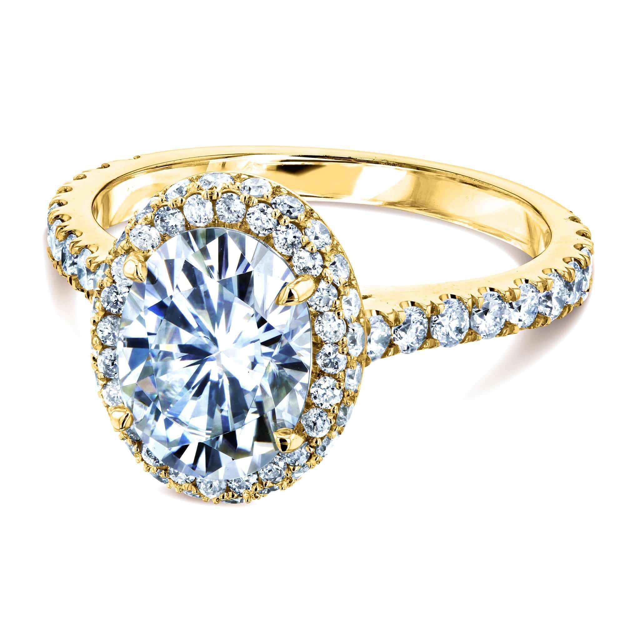 Kobelli Oval Moissanite Drop Halo Ring